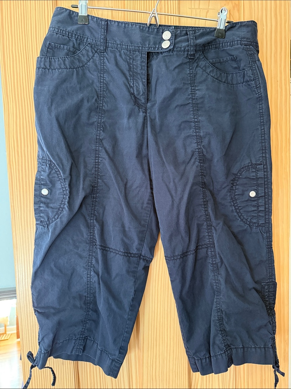 LOFT Dark Navy Crop Cargo Capri Pants